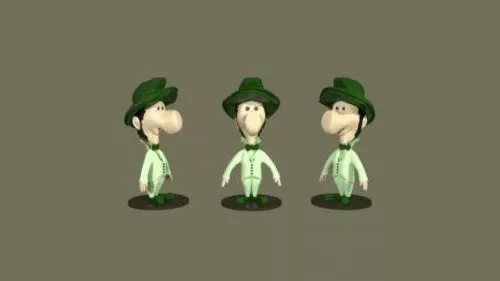 Cartoon Man Character, Warrior Noxian 3d model