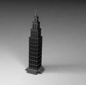 City Hi-rise Tower 3d model