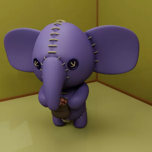Low Poly Baby Elephant 3d model
