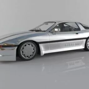 Silver Toyota Supra Car 3d model
