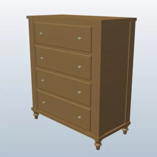 Traditional Drawers Dresser Furniture 3d model Traditional Drawers Dresser Furniture 3d model