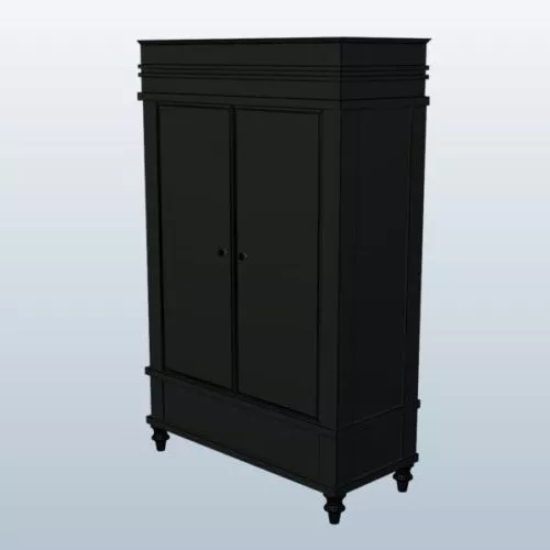 Traditional Ebony Cabinet 3d model Traditional Ebony Cabinet 3d model