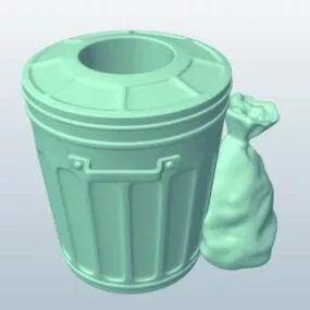 Iron Trash Can 3d model