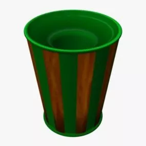 Office Plastic Trash Bin 3d model