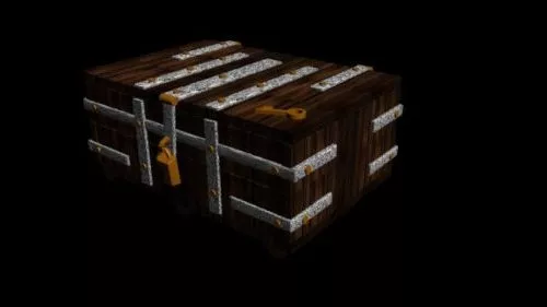 Old Chest Treasure Box 3d model