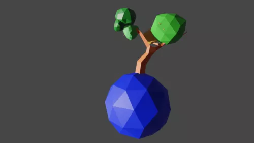 Tree On Circle Lowpoly 3d model Tree On Circle Lowpoly 3d model