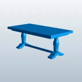 Trestle Table Furniture 3d model