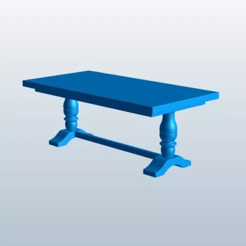 Trestle Table Furniture 3d model Trestle Table Furniture 3d model