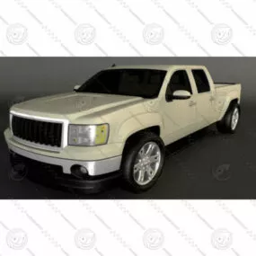 Old White Pickup Car 3d model