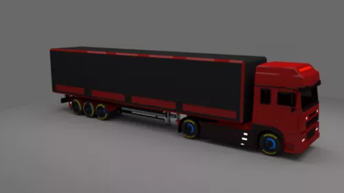 Heavy Red Truck 3d model Heavy Red Truck 3d model