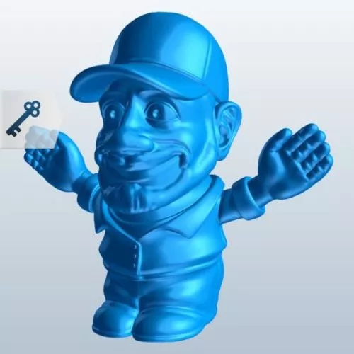 Cartoon Girl With Candle 3d model