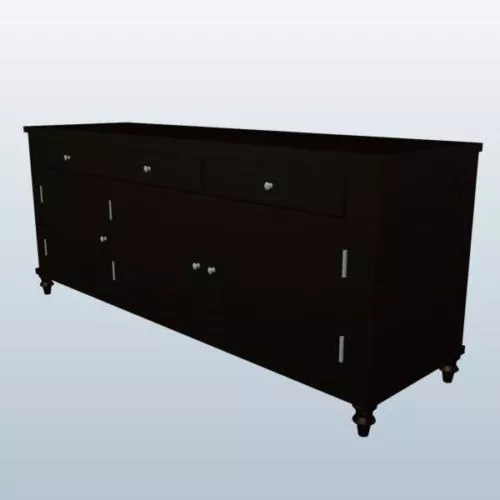 Wood Buffet Table 3d model Wood Buffet Table 3d model