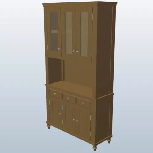 Turned Leg Hutch Honey Cabinet 3d model Turned Leg Hutch Honey Cabinet 3d model