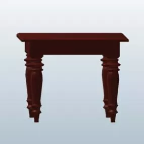 Furniture Turned Leg Rectangular Table 3d model