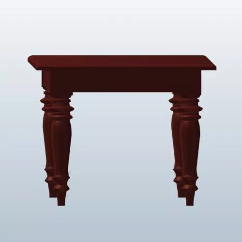 Furniture Turned Leg Rectangular Table 3d model Furniture Turned Leg Rectangular Table 3d model
