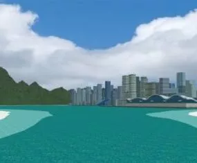 City Island Scene 3d model