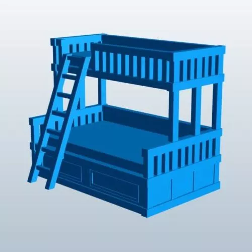 Twin Bunk Bed Furniture 3d model Twin Bunk Bed Furniture 3d model