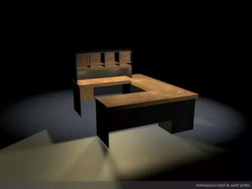 U Shaped Table Workstation 3d model U Shaped Table Workstation 3d model