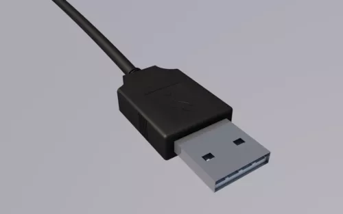 Black Usb Cable 3d model Black Usb Cable 3d model