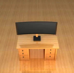 Curved Pc Monitor 3d model