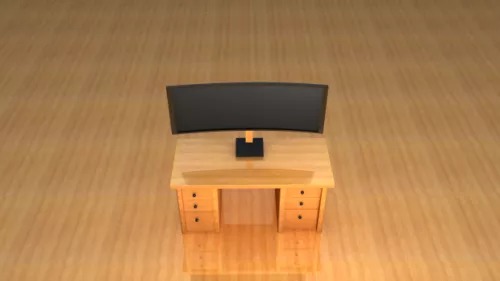 Desktop Office Computer With Lcd Keyboard 3d model