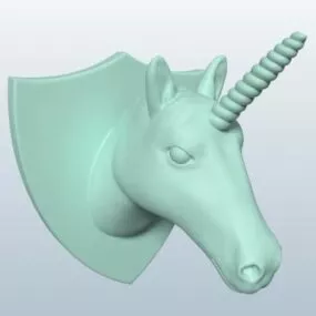 Unicorn Head Wall Mount 3d model