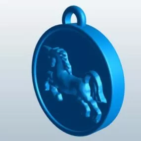 Unicorn Sculpture On Circle 3d model