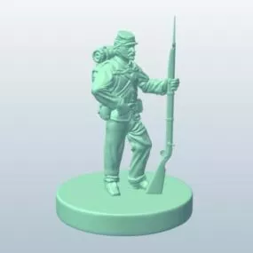 Soldier With Rifle Figurine 3d model