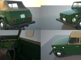 Vw Safari Car 1970 3d model