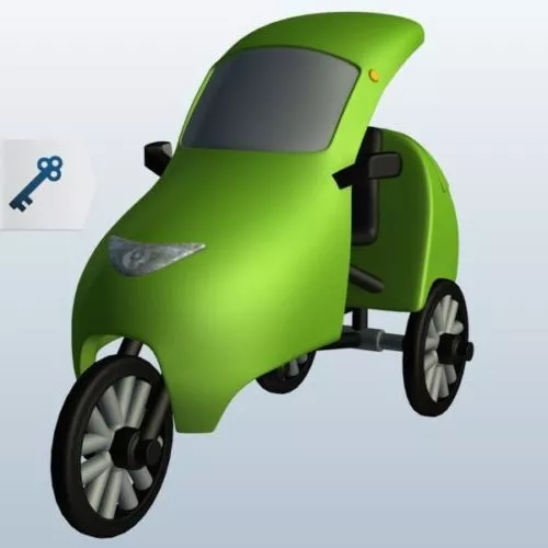 Velomobile Three Wheels 3d model Velomobile Three Wheels 3d model
