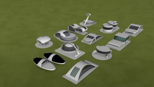 Scifi City Building With Skyscraper 3d model