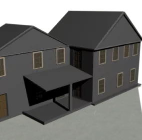 Lowpoly Victorian Buildings 3d model