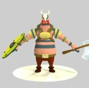 Viking Cartoon Warrior 3d model
