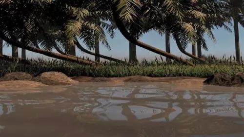 Lake View With Mountain Landscape 3d model