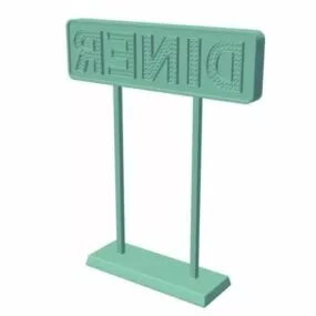 Vintage Diner Sign 3d model