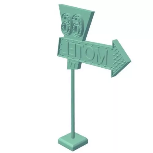 Boy Character With Sign Board 3d model
