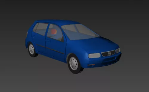 Lime Volkswagen Beetle Car 3d model