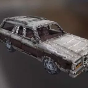 Voxel American Snow Car 3d model