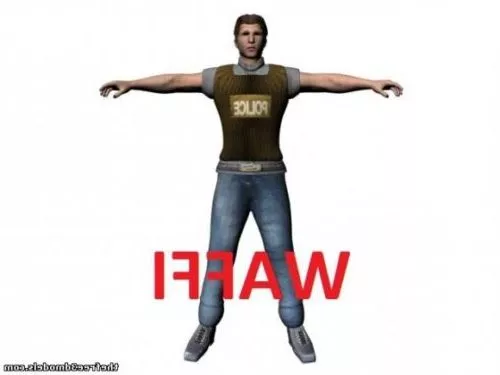 Police Man T-pose Character 3d model Police Man T-pose Character 3d model