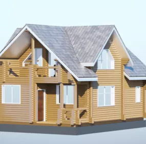 Wooden Forest House 3d model