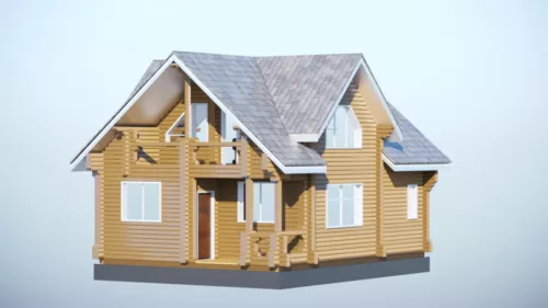 Modern House White Painted 3d model