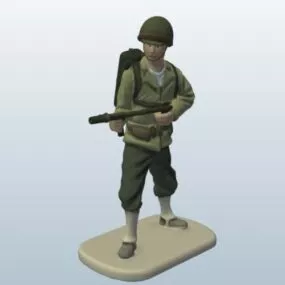 Ww2 Soldier With Flame Gun 3d model