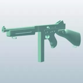 Us Military Ww2 Sub-machine Gun 3d model