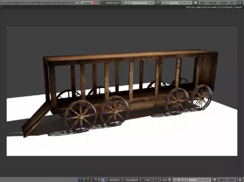 Old Wooden Wagon 3d model Old Wooden Wagon 3d model