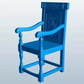 Wooden Wainscot Chair 3d model