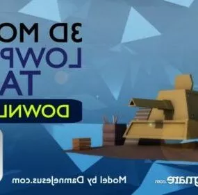 Gaming War Tank Lowpoly 3d model