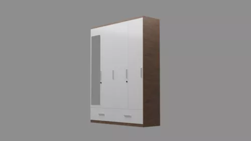 Clothes Wardrobe With Shelf 3d model