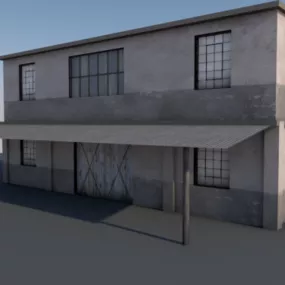 Old Concrete Warehouse 3d model