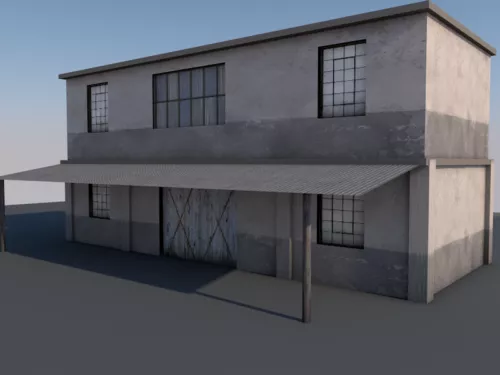 Old Concrete Warehouse 3d model Old Concrete Warehouse 3d model