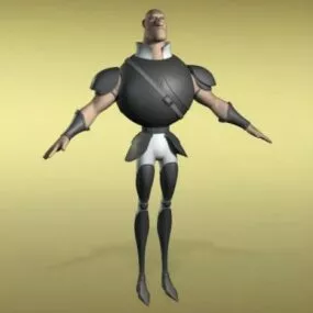 Cartoon Warrior Base Mesh 3d model